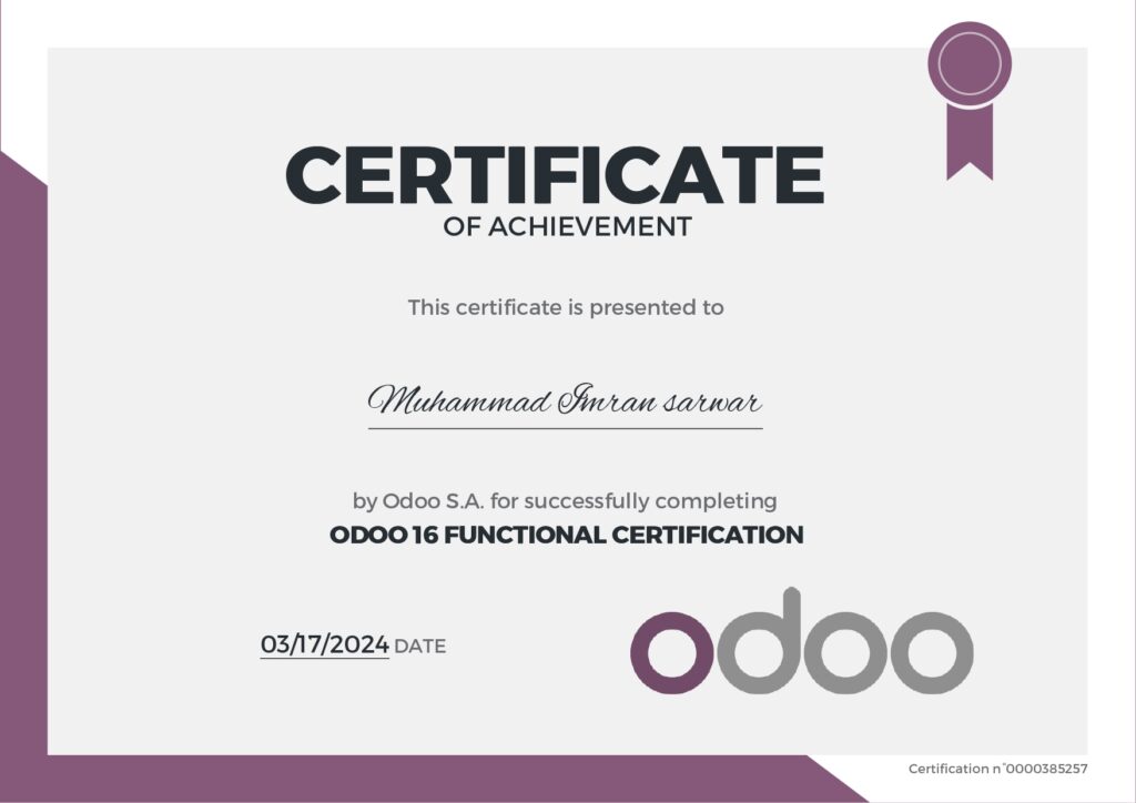 Certification Odoo 16 Functional Certification 2 page 0001